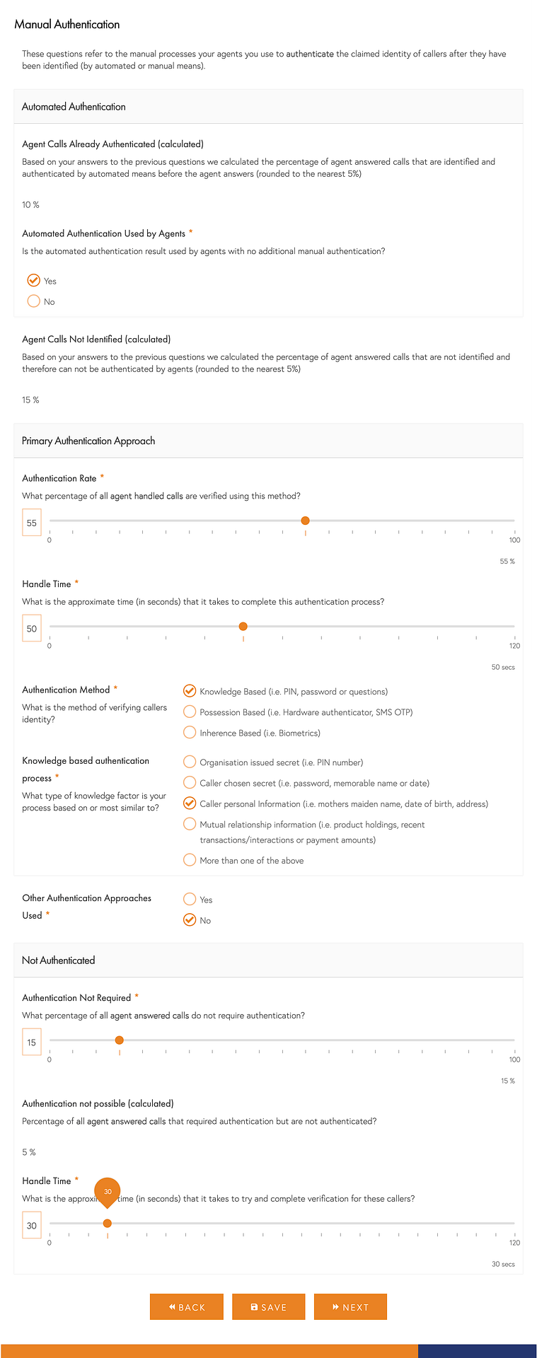 Manual Authentication Questions Screenshot